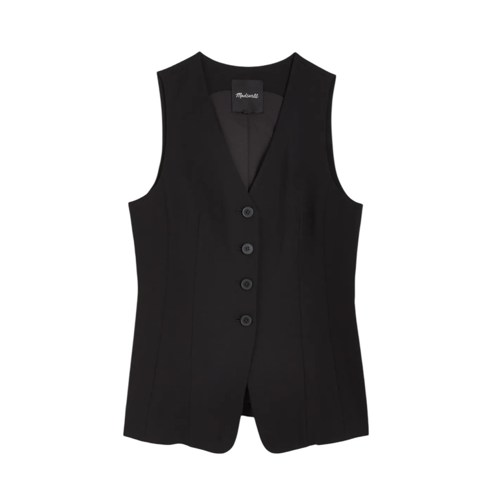 Madewell Black Sleeveless Button Vest